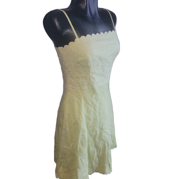 Ann Taylor Petites Lime Green Linen Dress Sz.6P - Picture 3 of 6